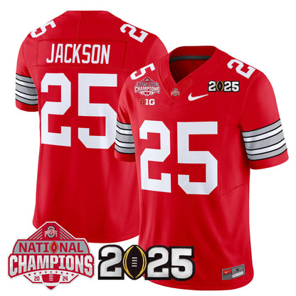 Ohio State Buckeyes 'Heritage Stripe' 2025 National Champions Patch Vapor Limited Jersey - Stitched