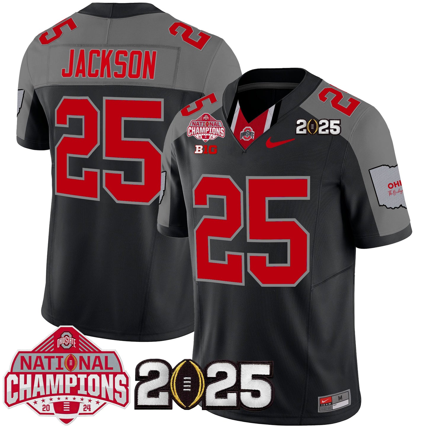 Ohio State Buckeyes National Champions Patch Vapor Limited Jersey - Stitched
