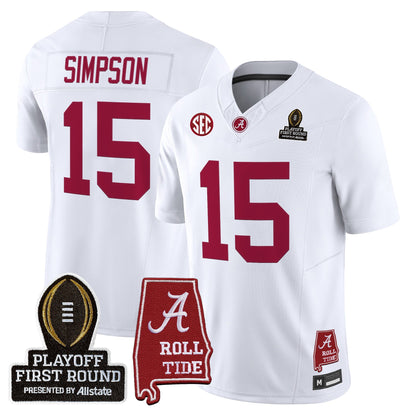 Men's Alabama Crimson Tide 2025 Playoff First Round Vapor Limited Jersey - All Stitched