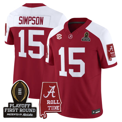 Men's Alabama Crimson Tide 2025 Playoff First Round Vapor Limited Jersey - All Stitched