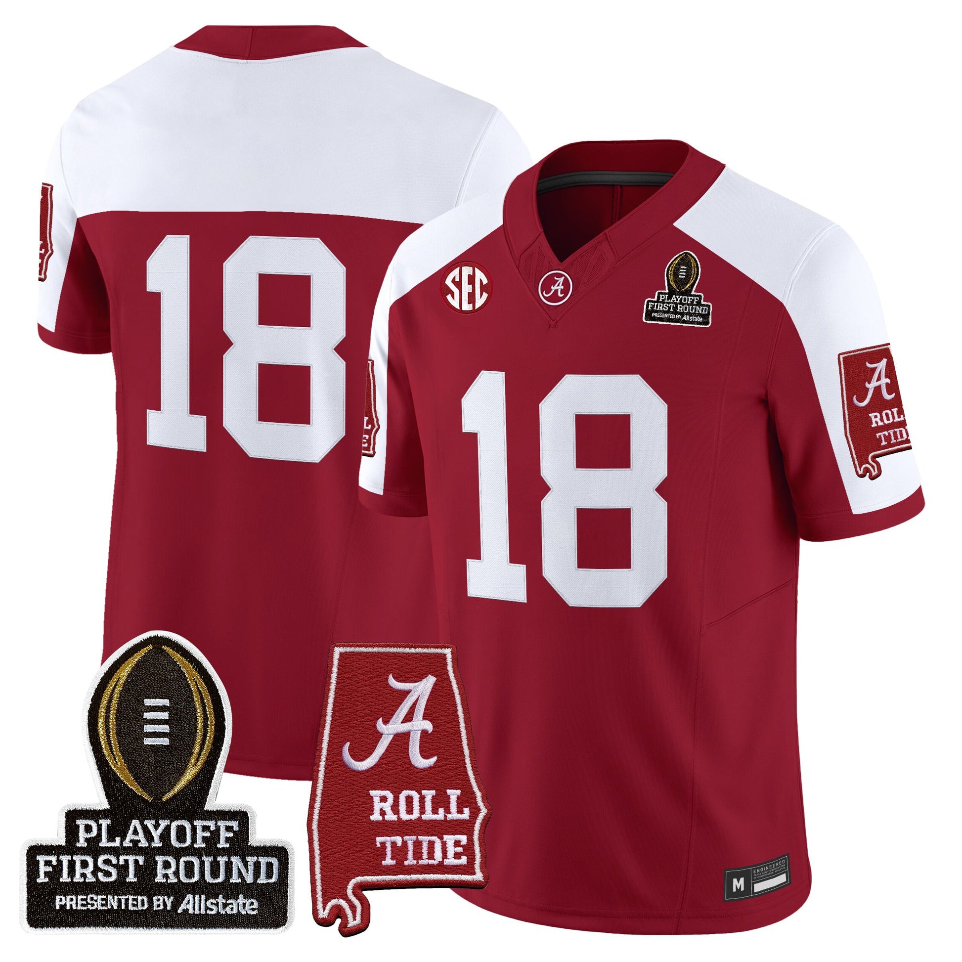 Men's Alabama Crimson Tide 2025 Playoff First Round Vapor Limited Jersey - All Stitched