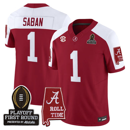 Men's Alabama Crimson Tide 2025 Playoff First Round Vapor Limited Jersey - All Stitched
