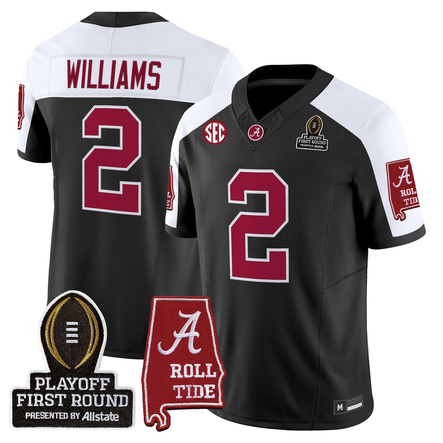 Men's Alabama Crimson Tide 2025 Playoff First Round Vapor Limited Jersey - All Stitched