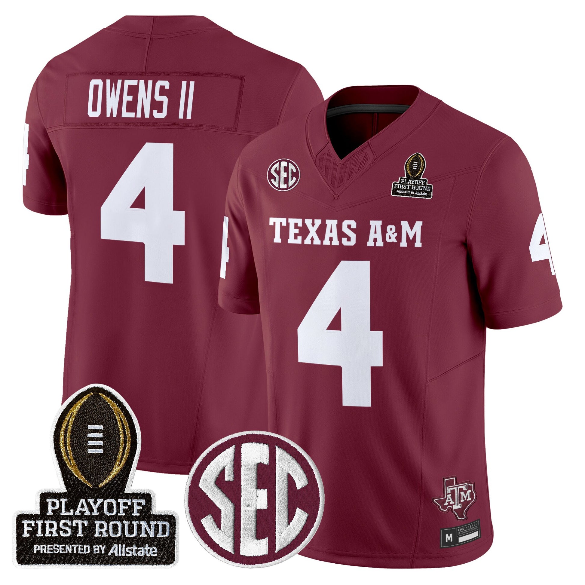 Men's Texas A&M Aggies 2025 Playoff First Round Vapor Limited Jersey - All Stitched