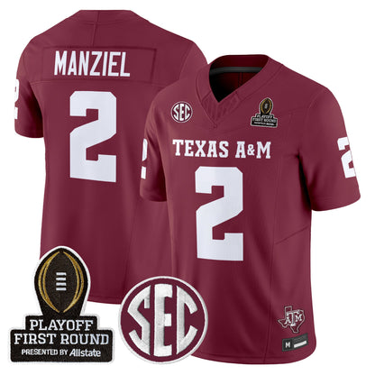 Men's Texas A&M Aggies 2025 Playoff First Round Vapor Limited Jersey - All Stitched