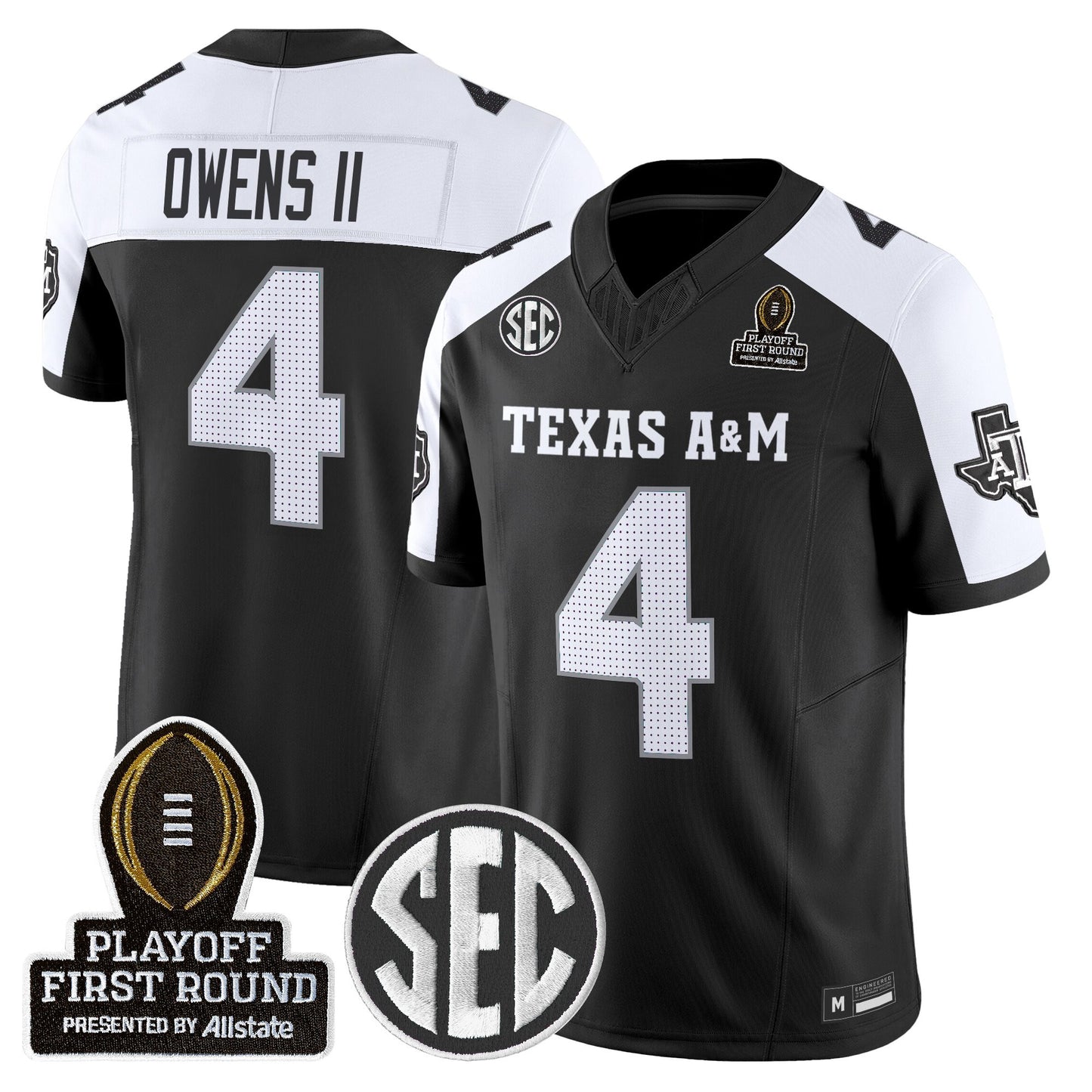Men's Texas A&M Aggies 2025 Playoff First Round Vapor Limited Jersey - All Stitched