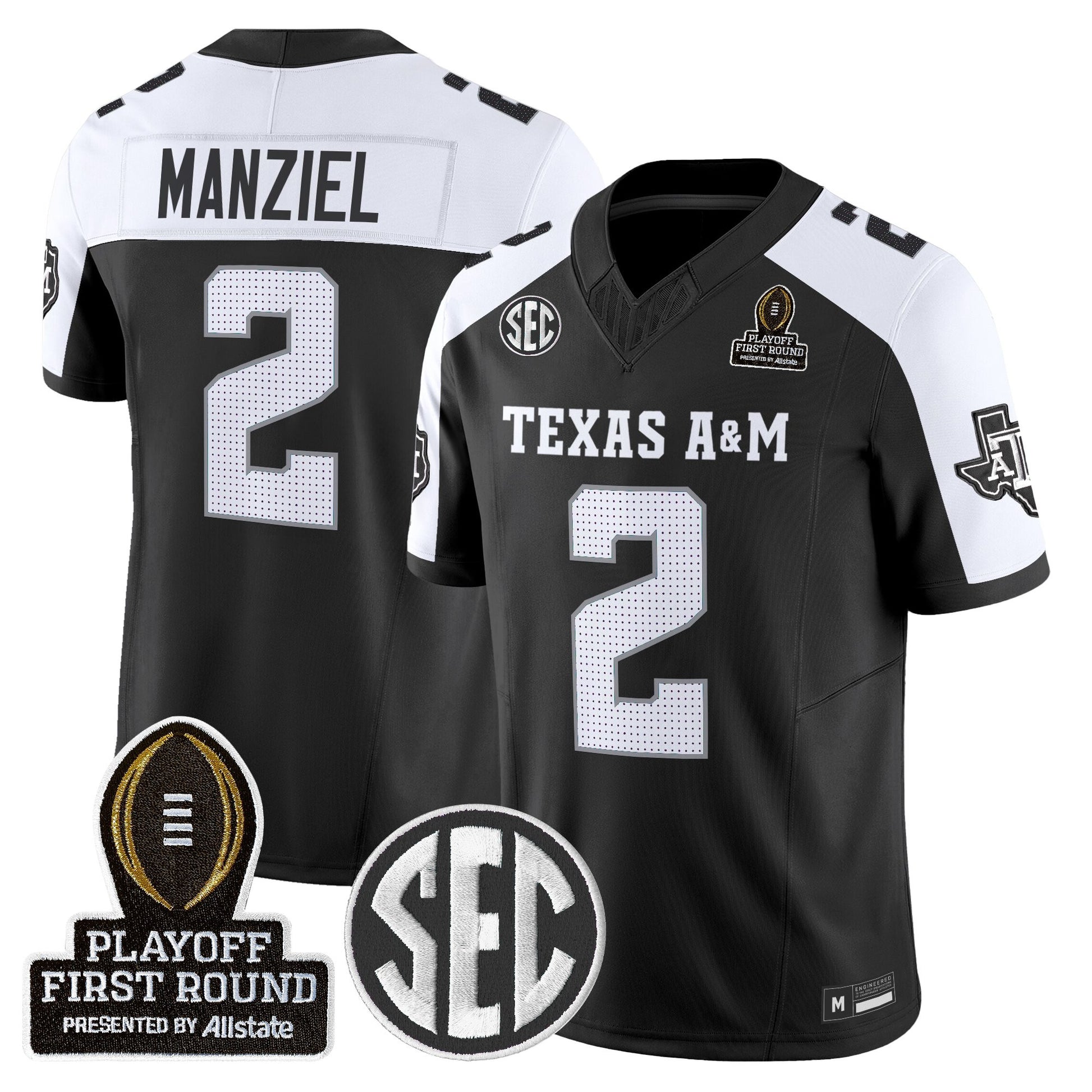 Men's Texas A&M Aggies 2025 Playoff First Round Vapor Limited Jersey - All Stitched
