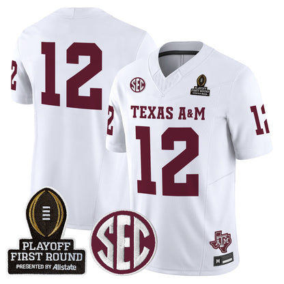 Men's Texas A&M Aggies 2025 Playoff First Round Vapor Limited Jersey - All Stitched