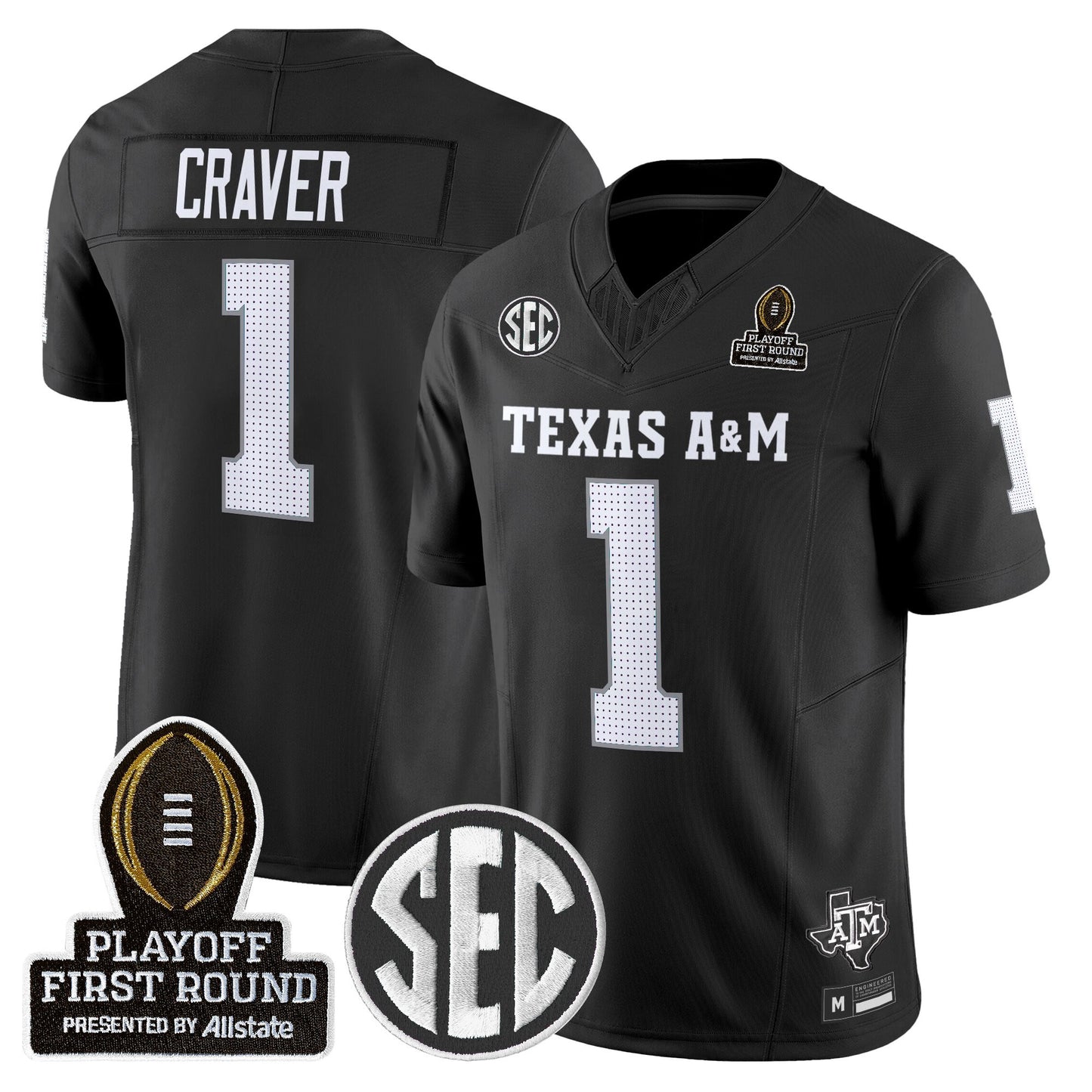 Men's Texas A&M Aggies 2025 Playoff First Round Vapor Limited Jersey - All Stitched