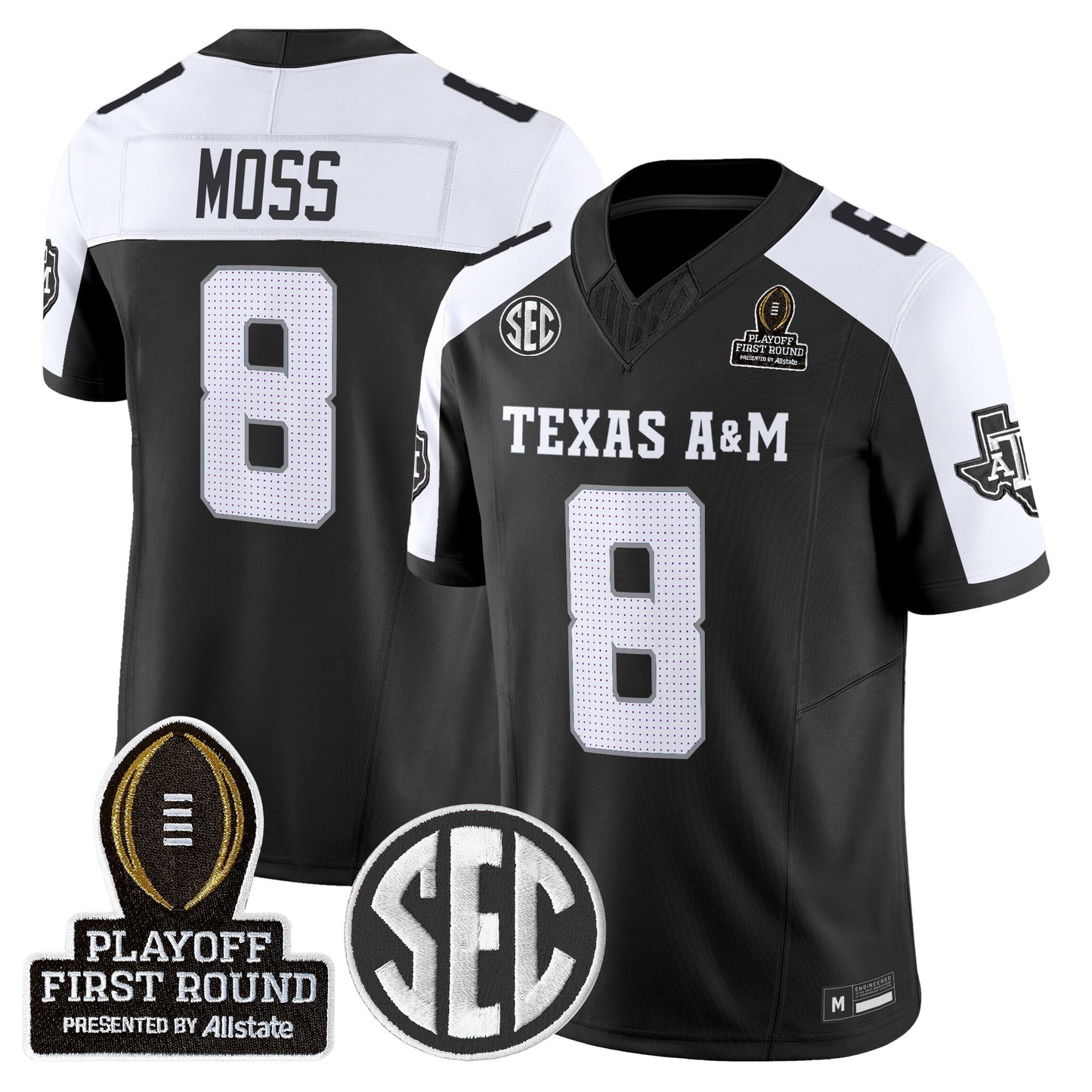 Men's Texas A&M Aggies 2025 Playoff First Round Vapor Limited Jersey - All Stitched
