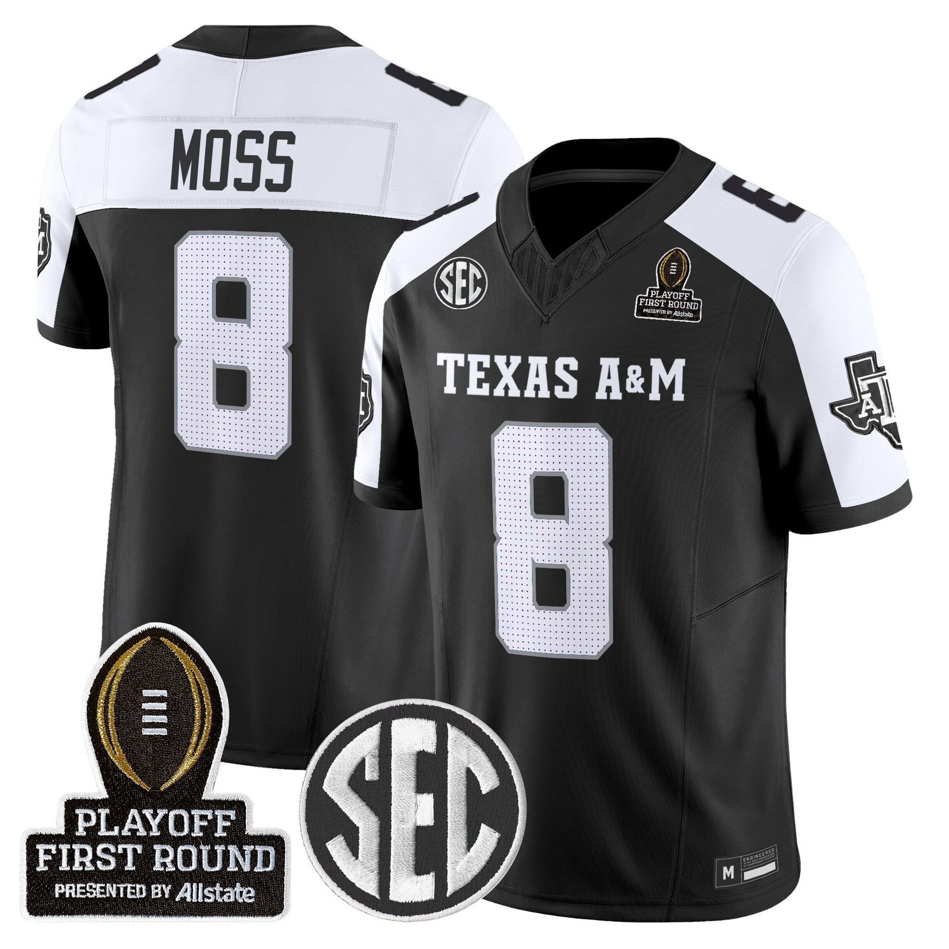 Men's Texas A&M Aggies 2025 Playoff First Round Vapor Limited Jersey - All Stitched