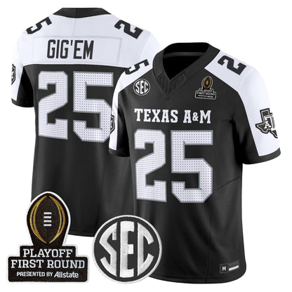 Men's Texas A&M Aggies 2025 Playoff First Round Vapor Limited Jersey - All Stitched