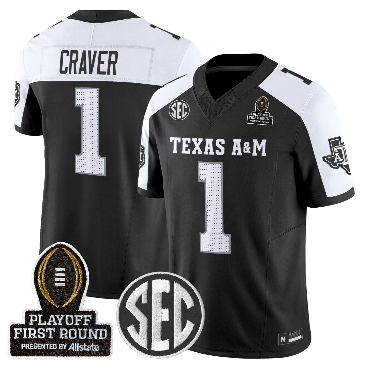 Men's Texas A&M Aggies 2025 Playoff First Round Vapor Limited Jersey - All Stitched