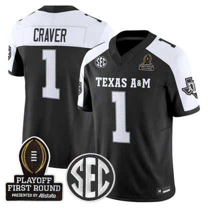Men's Texas A&M Aggies 2025 Playoff First Round Vapor Limited Jersey - All Stitched