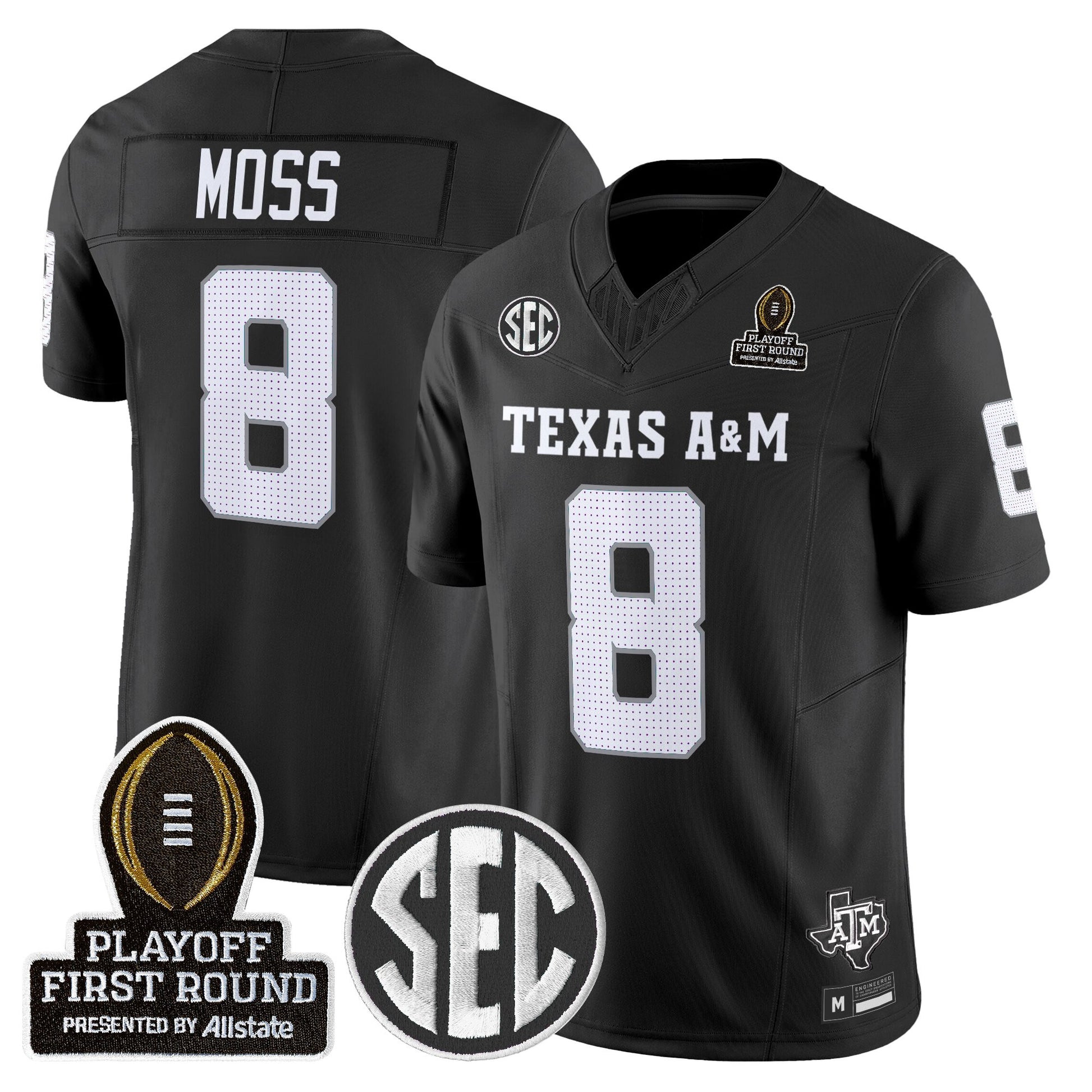 Men's Texas A&M Aggies 2025 Playoff First Round Vapor Limited Jersey - All Stitched