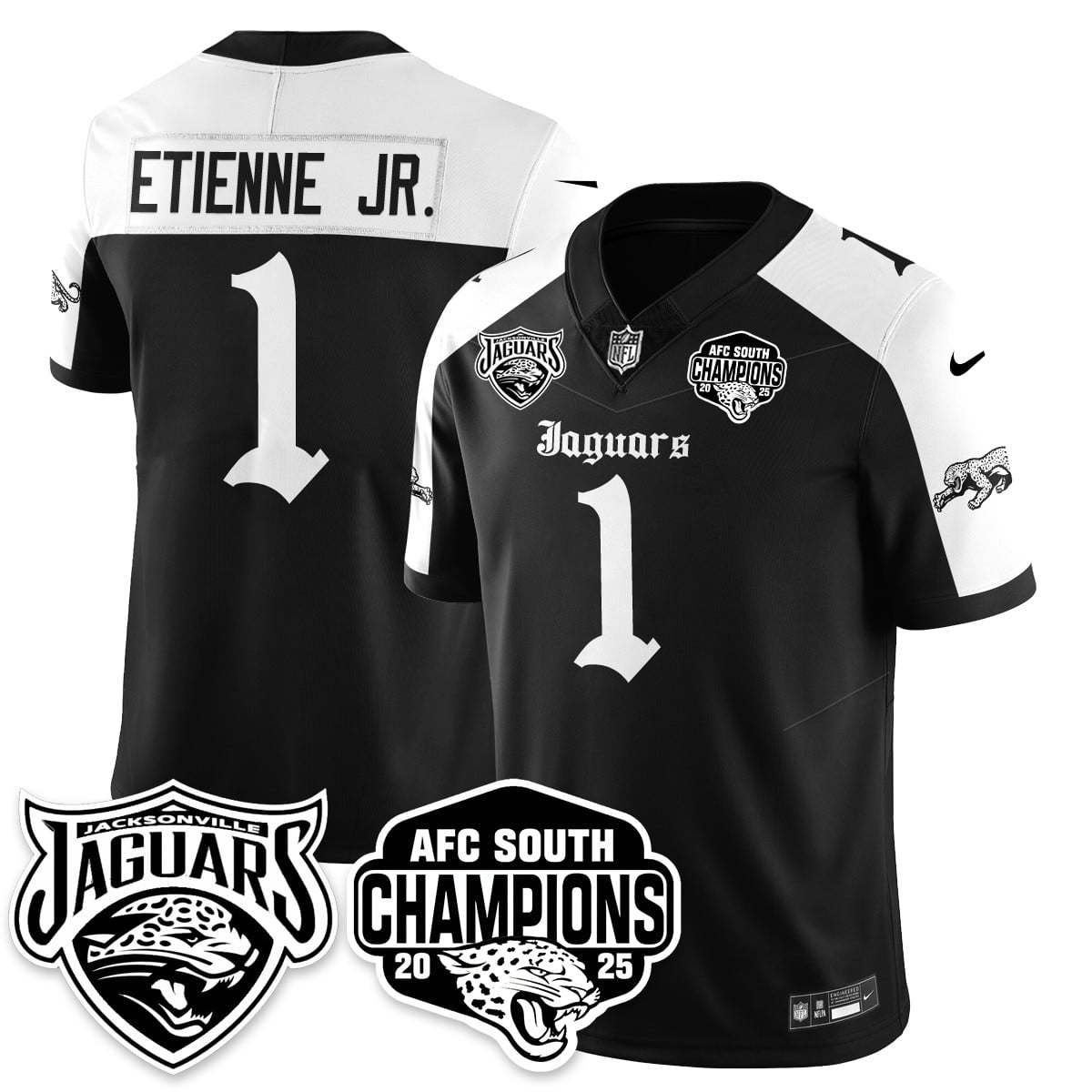 Jacksonville Jaguars Gothic AFC South Division Champions Vapor Limited Jersey - All Stitched