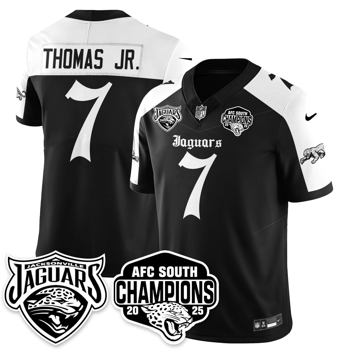 Jacksonville Jaguars Gothic AFC South Division Champions Vapor Limited Jersey - All Stitched