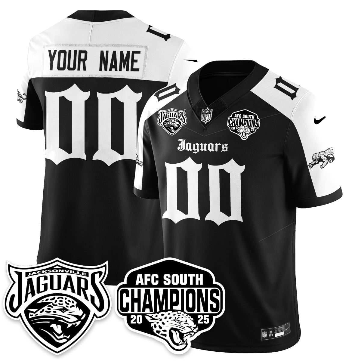 Jacksonville Jaguars Gothic AFC South Division Champions Vapor Limited Jersey - All Stitched