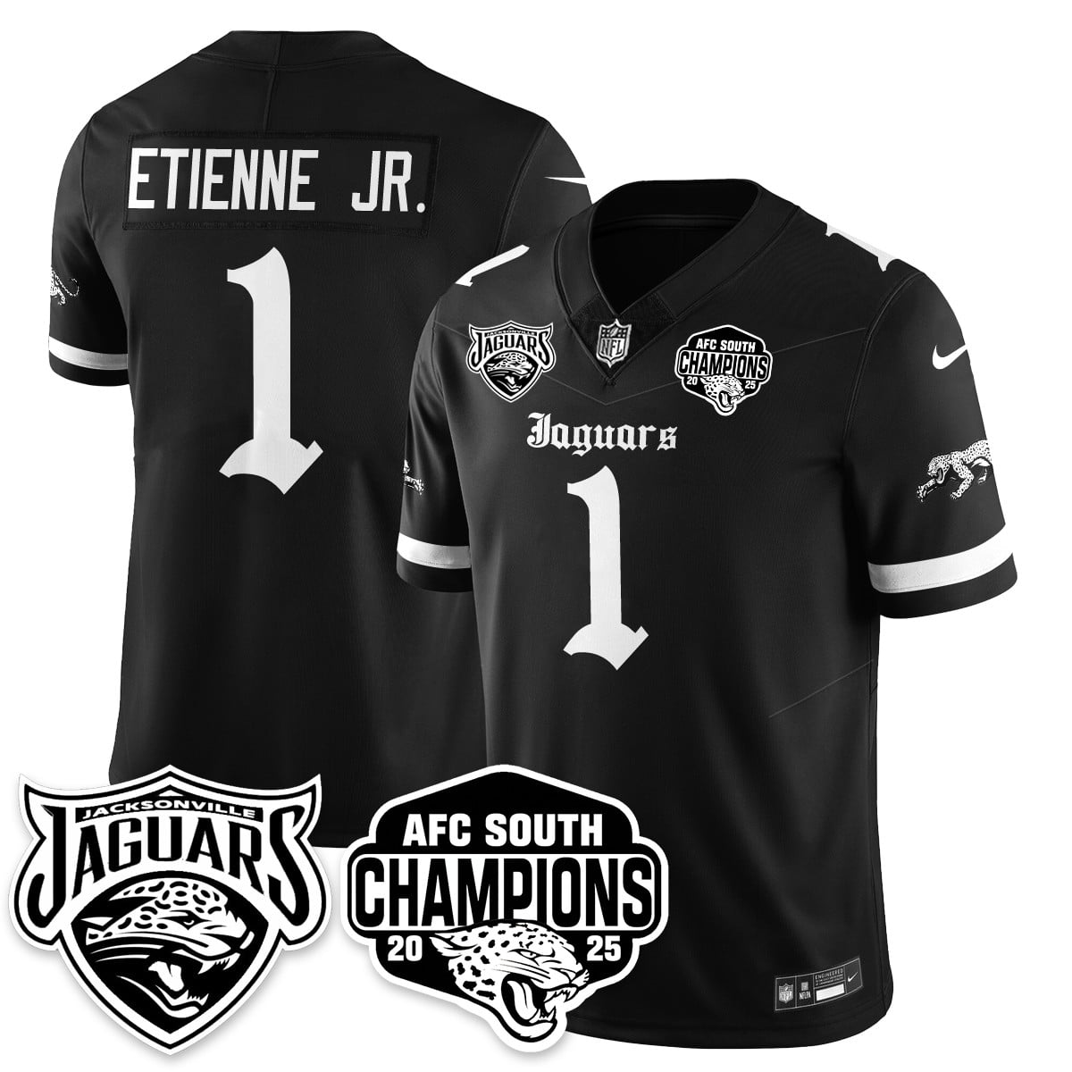 Jacksonville Jaguars Gothic AFC South Division Champions Vapor Limited Jersey - All Stitched