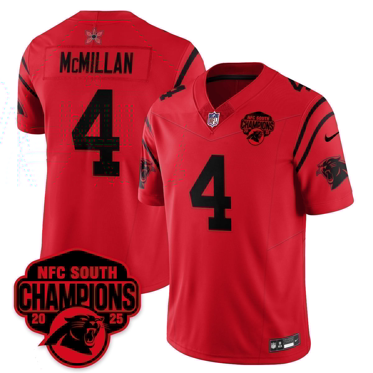 Carolina Panthers Stranger Things NFC South Division Champions Vapor Limited Jersey - All Stitched