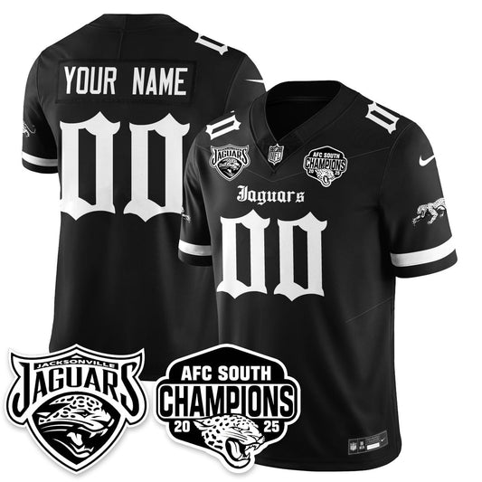 Custom Jacksonville Jaguars Gothic AFC South Division Champions Vapor Limited Jersey - All Stitched