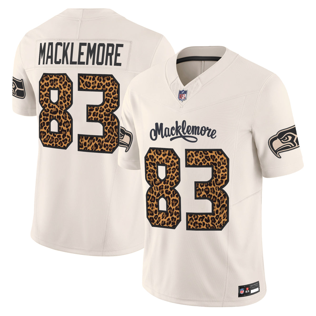 Seattle Seahawks x Macklemore Vapor Limited Jersey - Leopard Print -Stitched