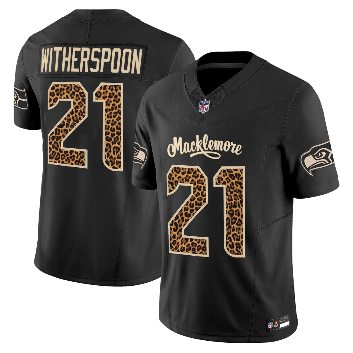 Seattle Seahawks x Macklemore Vapor Limited Jersey - Leopard Print -Stitched