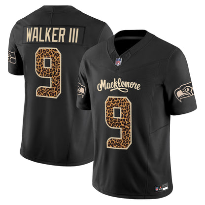 Seattle Seahawks x Macklemore Vapor Limited Jersey - Leopard Print -Stitched