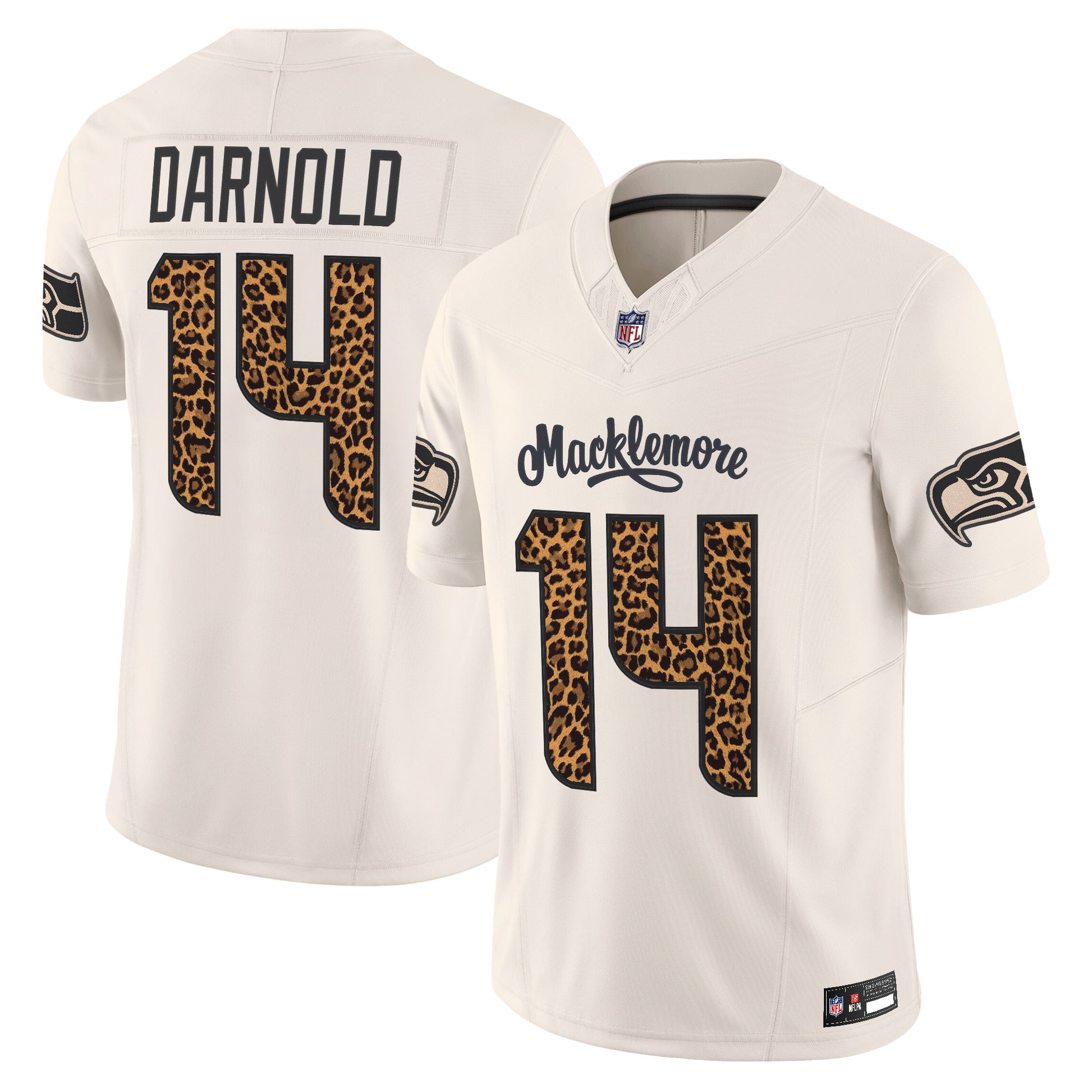 Seattle Seahawks x Macklemore Vapor Limited Jersey - Leopard Print -Stitched