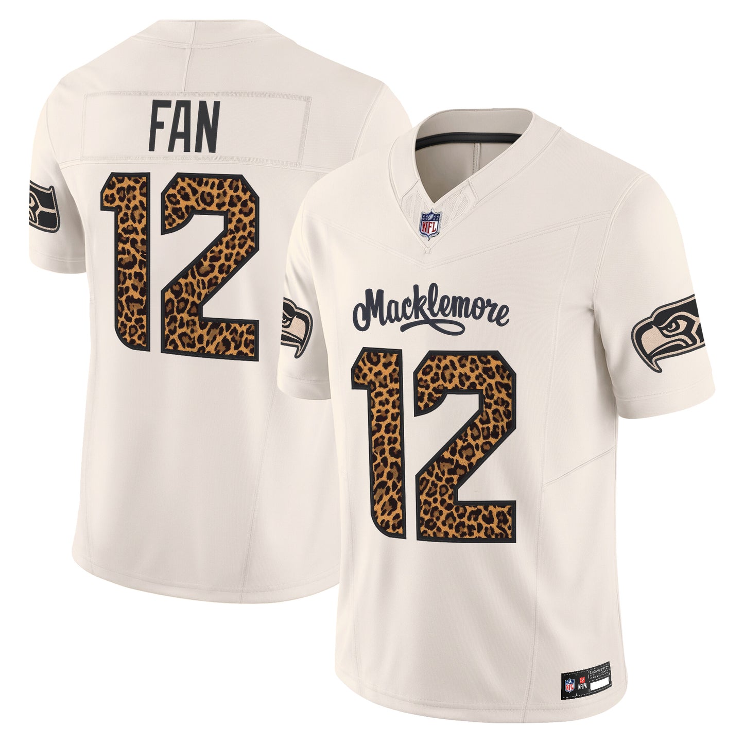Seattle Seahawks x Macklemore Vapor Limited Jersey - Leopard Print -Stitched