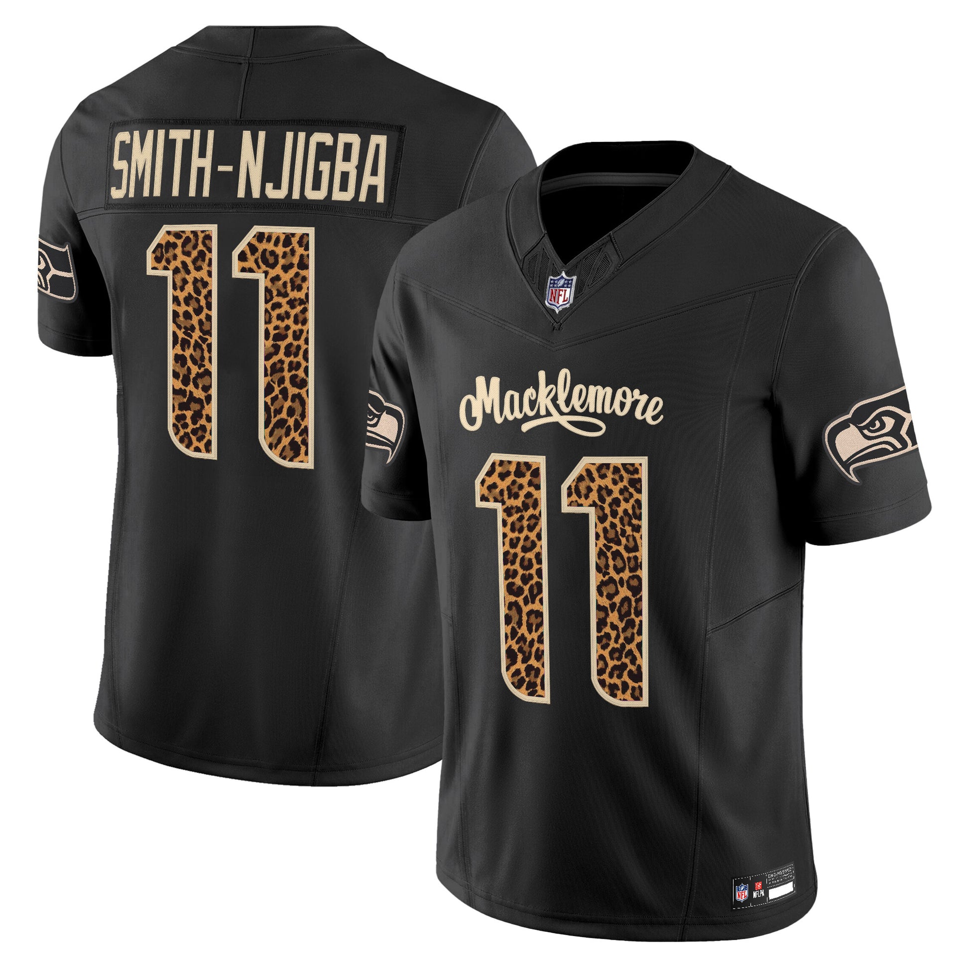 Seattle Seahawks x Macklemore Vapor Limited Jersey - Leopard Print -Stitched