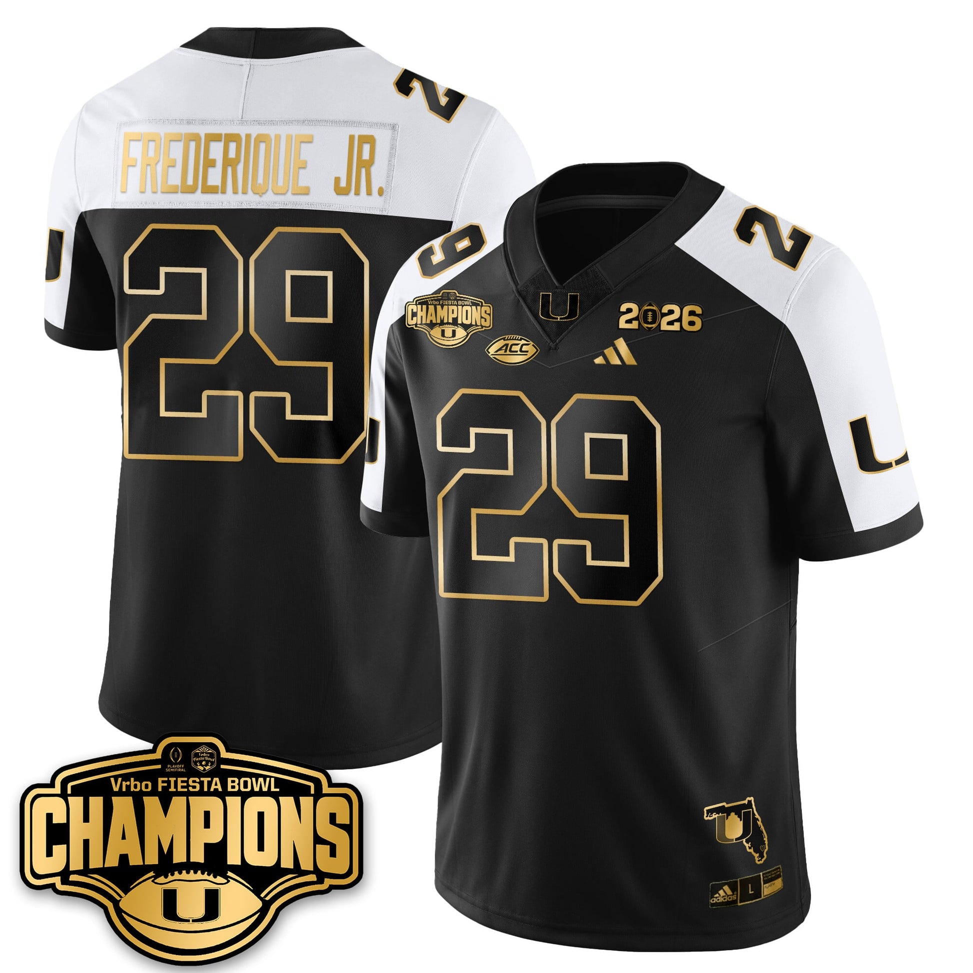 MIA Football Vapor Limited Gold Jersey - Fiesta Bowl Champions - All Stitched
