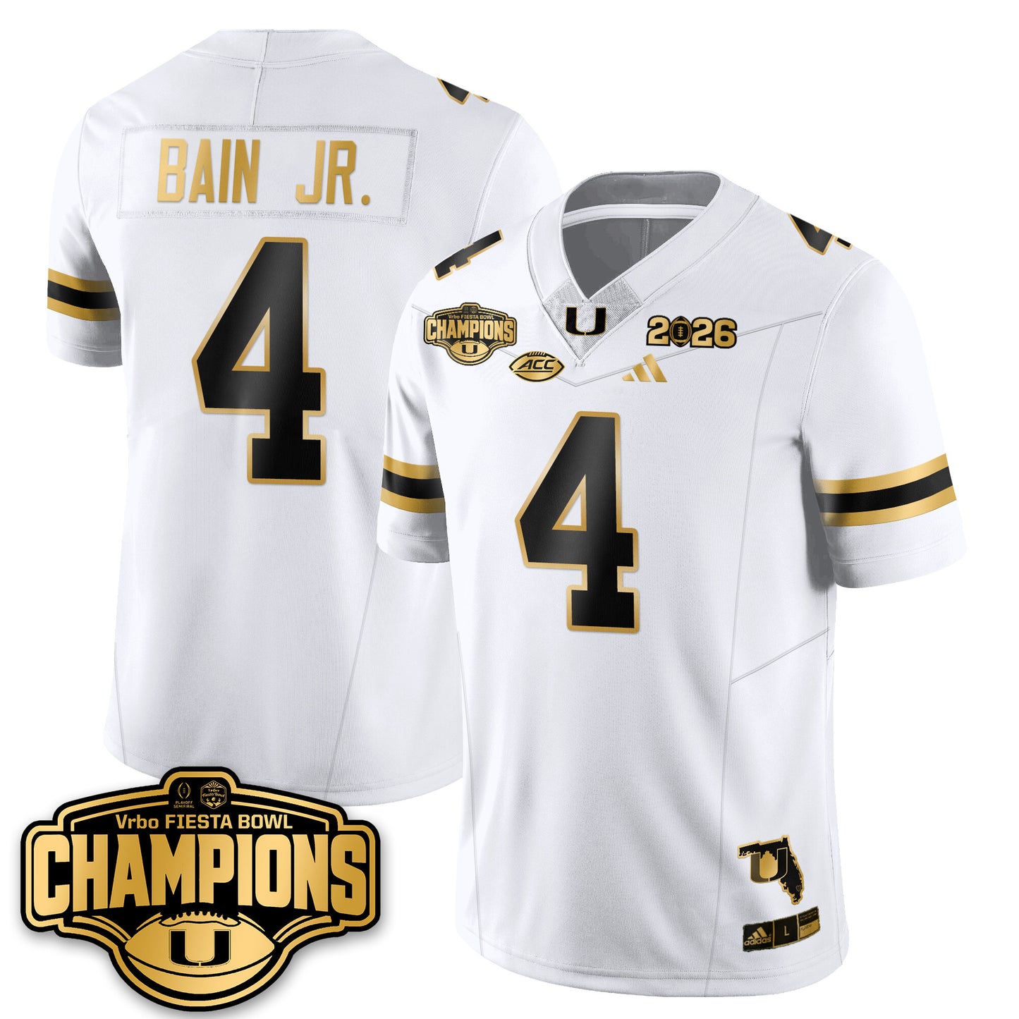MIA Football Vapor Limited Gold Jersey - Fiesta Bowl Champions - All Stitched