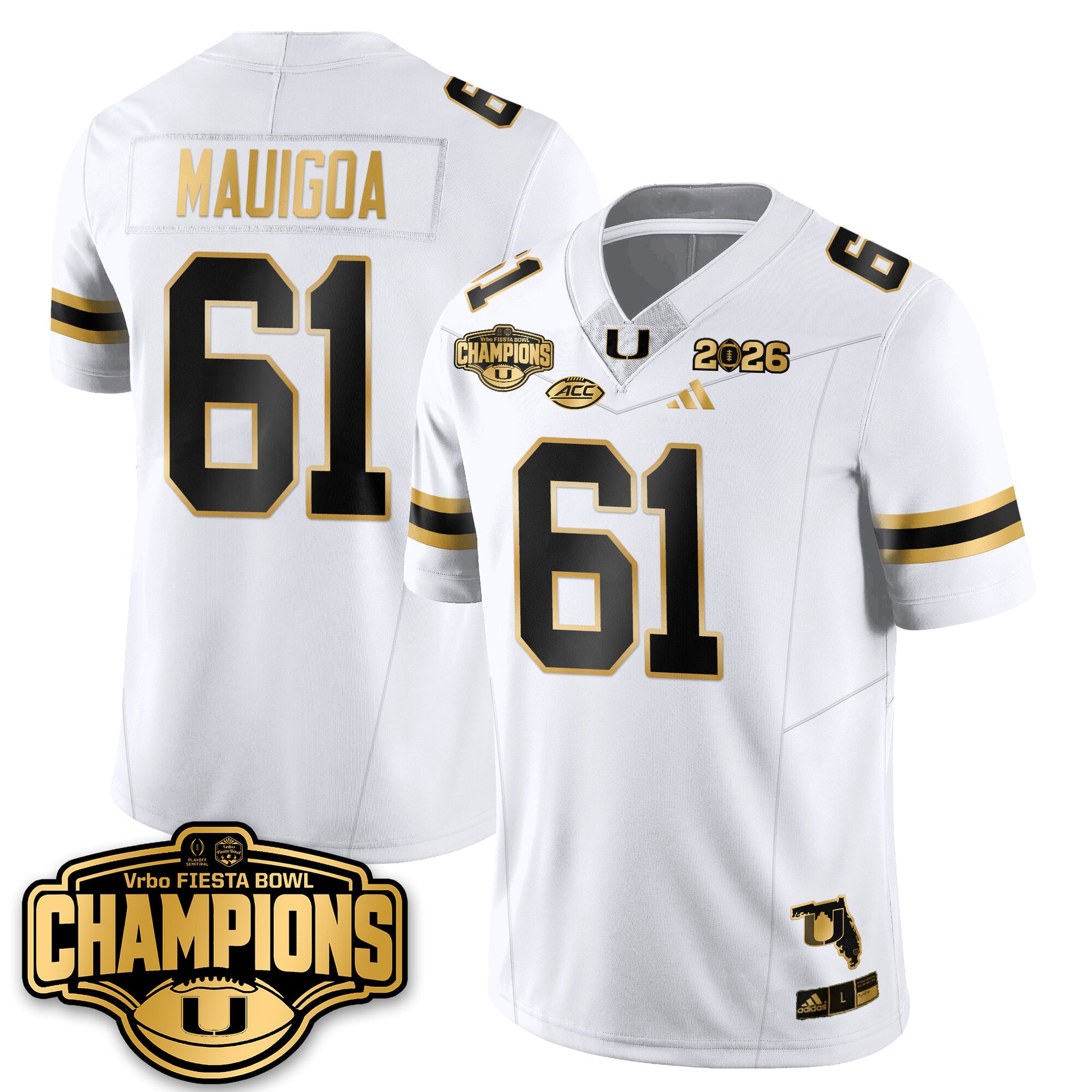 MIA Football Vapor Limited Gold Jersey - Fiesta Bowl Champions - All Stitched