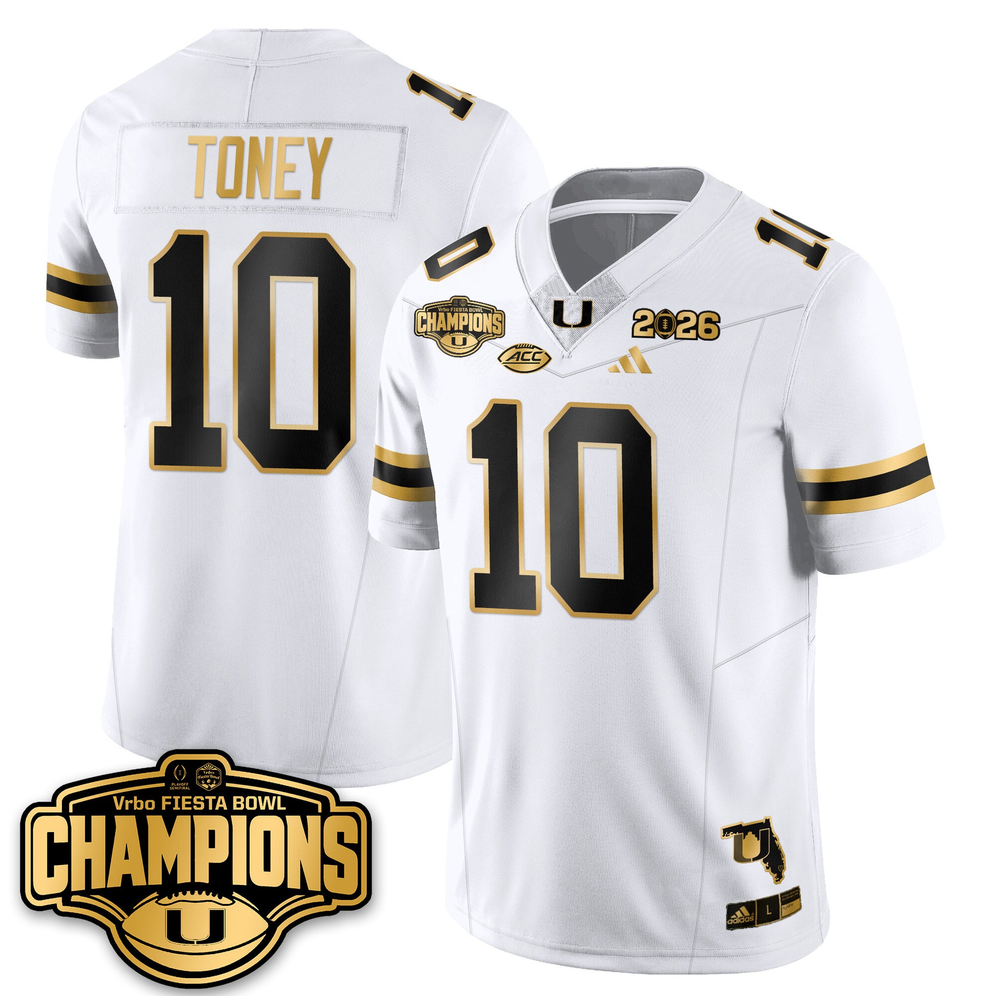 MIA Football Vapor Limited Gold Jersey - Fiesta Bowl Champions - All Stitched