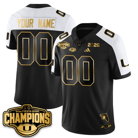Custom MIA Football Vapor Limited Gold Jersey - Fiesta Bowl Champions - All Stitched