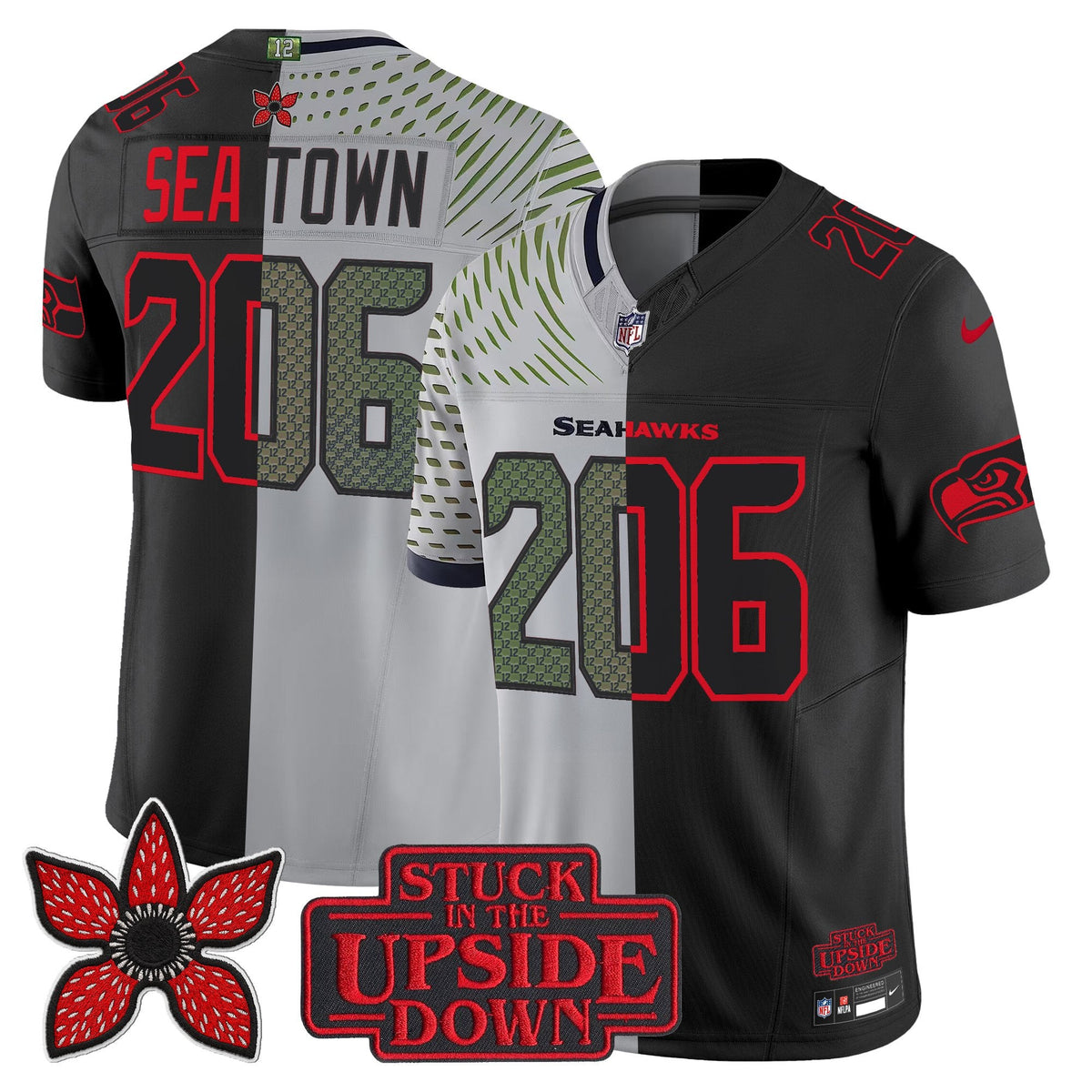 Seattle Seahawks 'Upside Down Edition' Vapor Limited Jersey - All Stitched