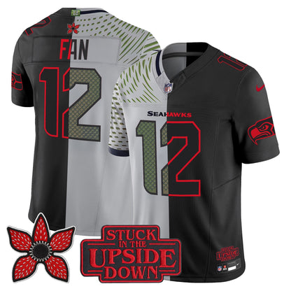 Seattle Seahawks 'Upside Down Edition' Vapor Limited Jersey - All Stitched