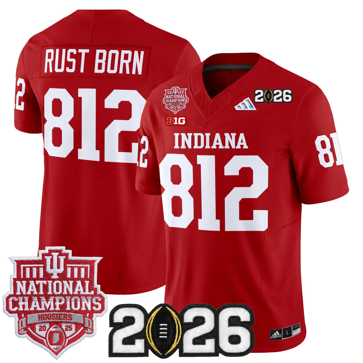  Indiana Hoosiers 2025 National Champions & 2026 CFP Final Patch Vapor Limited Jersey - Stitched