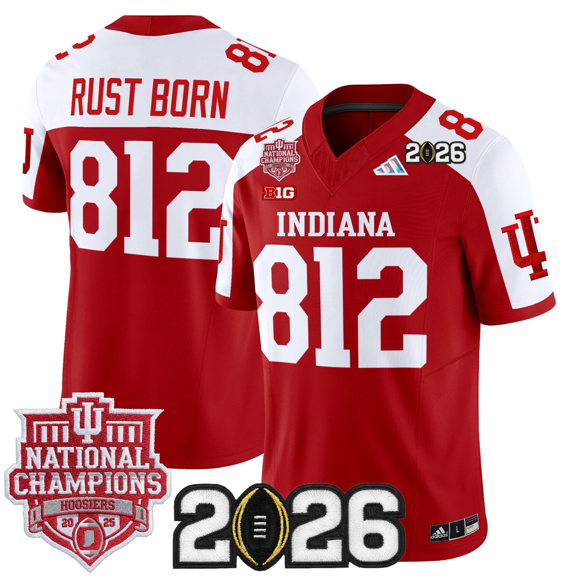  Indiana Hoosiers 2025 National Champions & 2026 CFP Final Patch Vapor Limited Jersey - Stitched