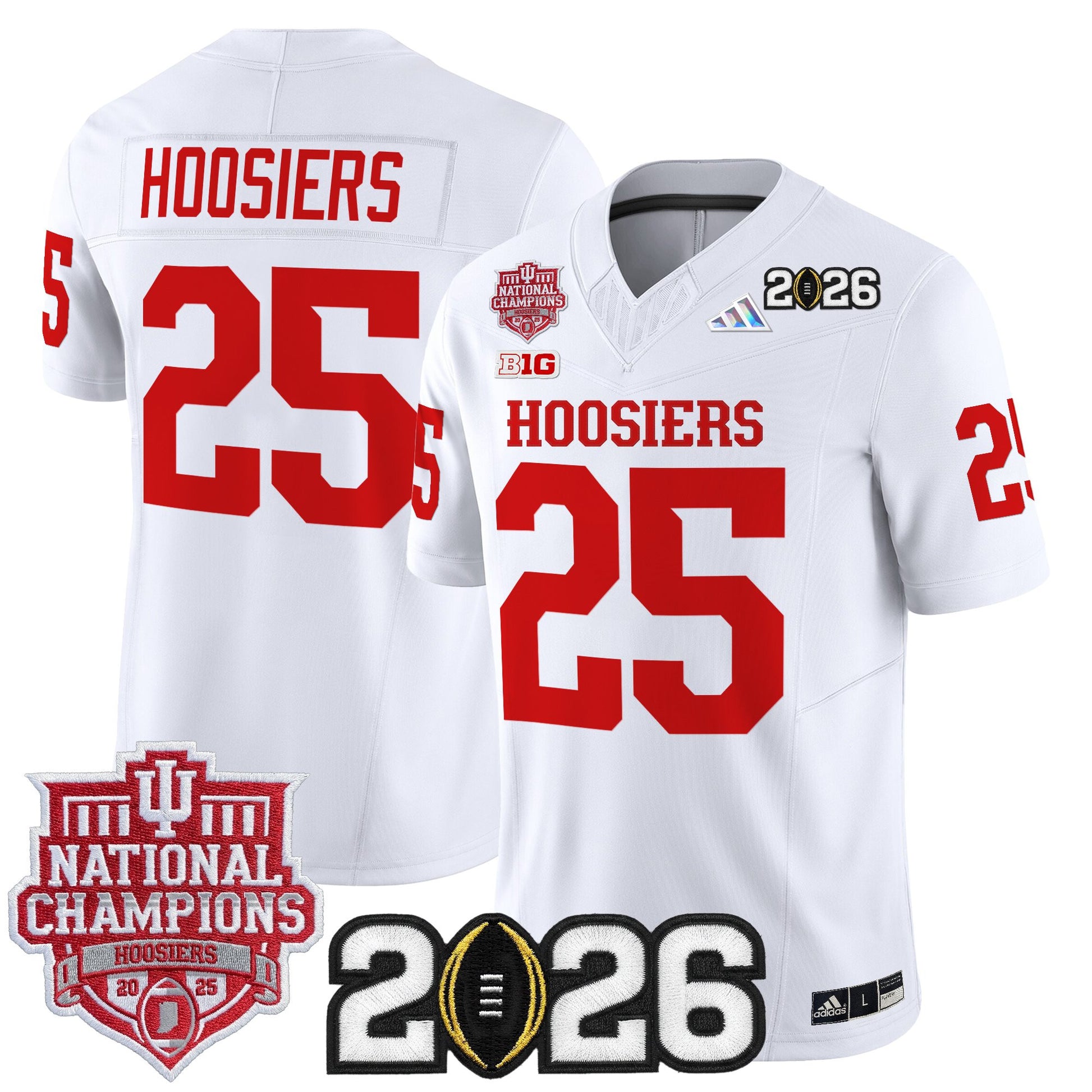  Indiana Hoosiers 2025 National Champions & 2026 CFP Final Patch Vapor Limited Jersey - Stitched