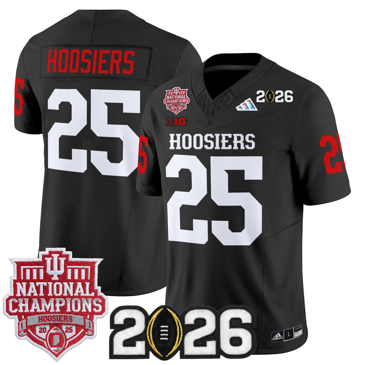  Indiana Hoosiers 2025 National Champions & 2026 CFP Final Patch Vapor Limited Jersey - Stitched