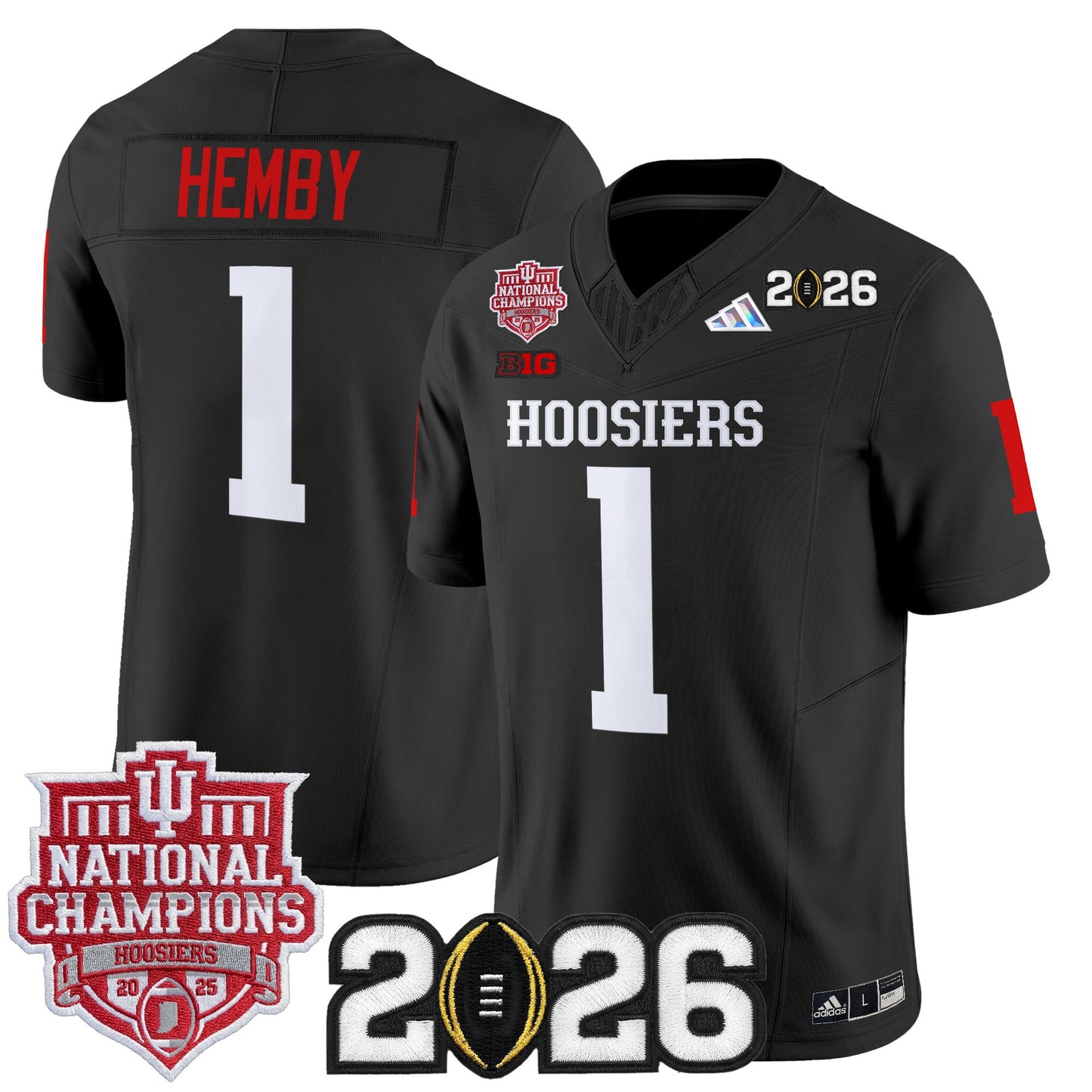  Indiana Hoosiers 2025 National Champions & 2026 CFP Final Patch Vapor Limited Jersey - Stitched