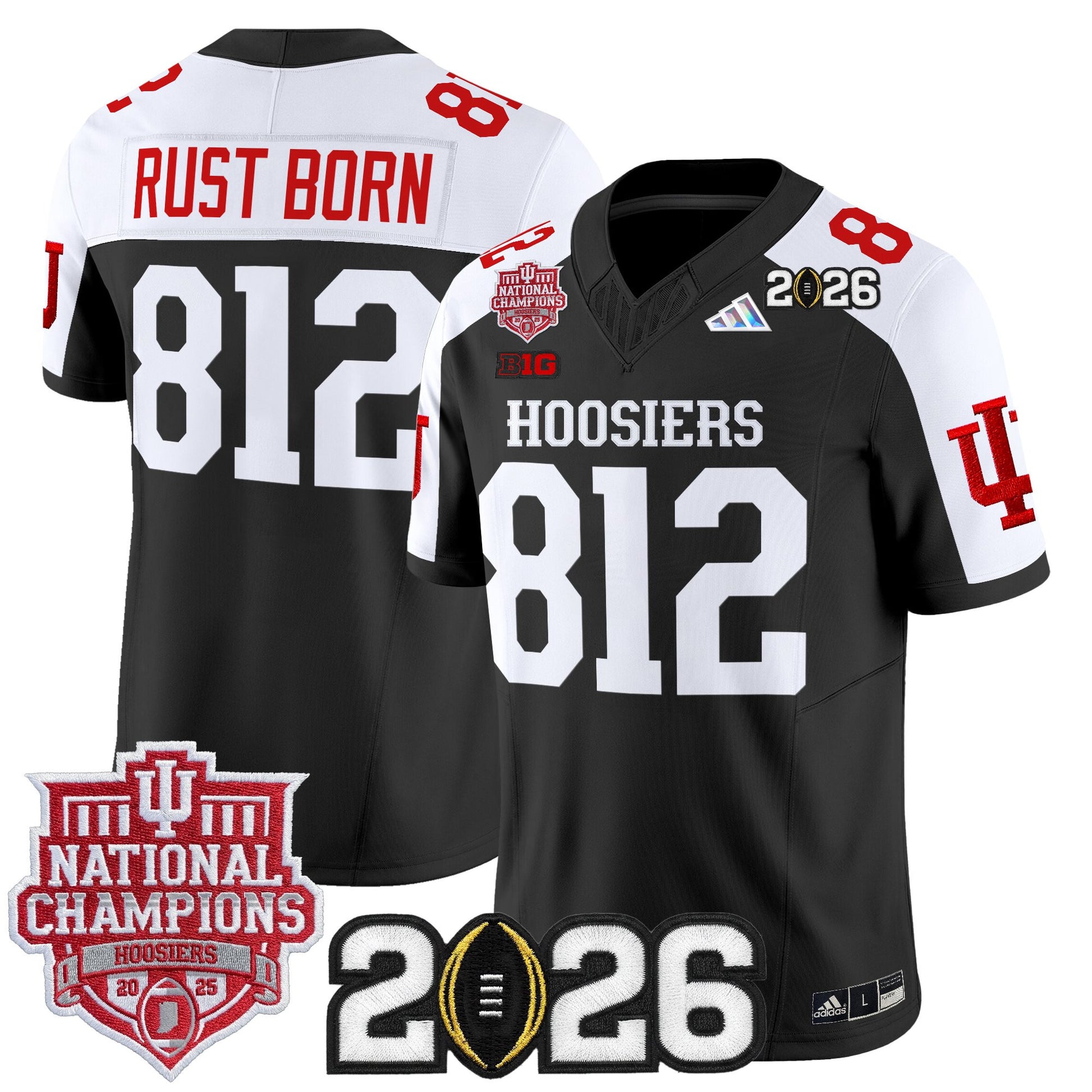  Indiana Hoosiers 2025 National Champions & 2026 CFP Final Patch Vapor Limited Jersey - Stitched