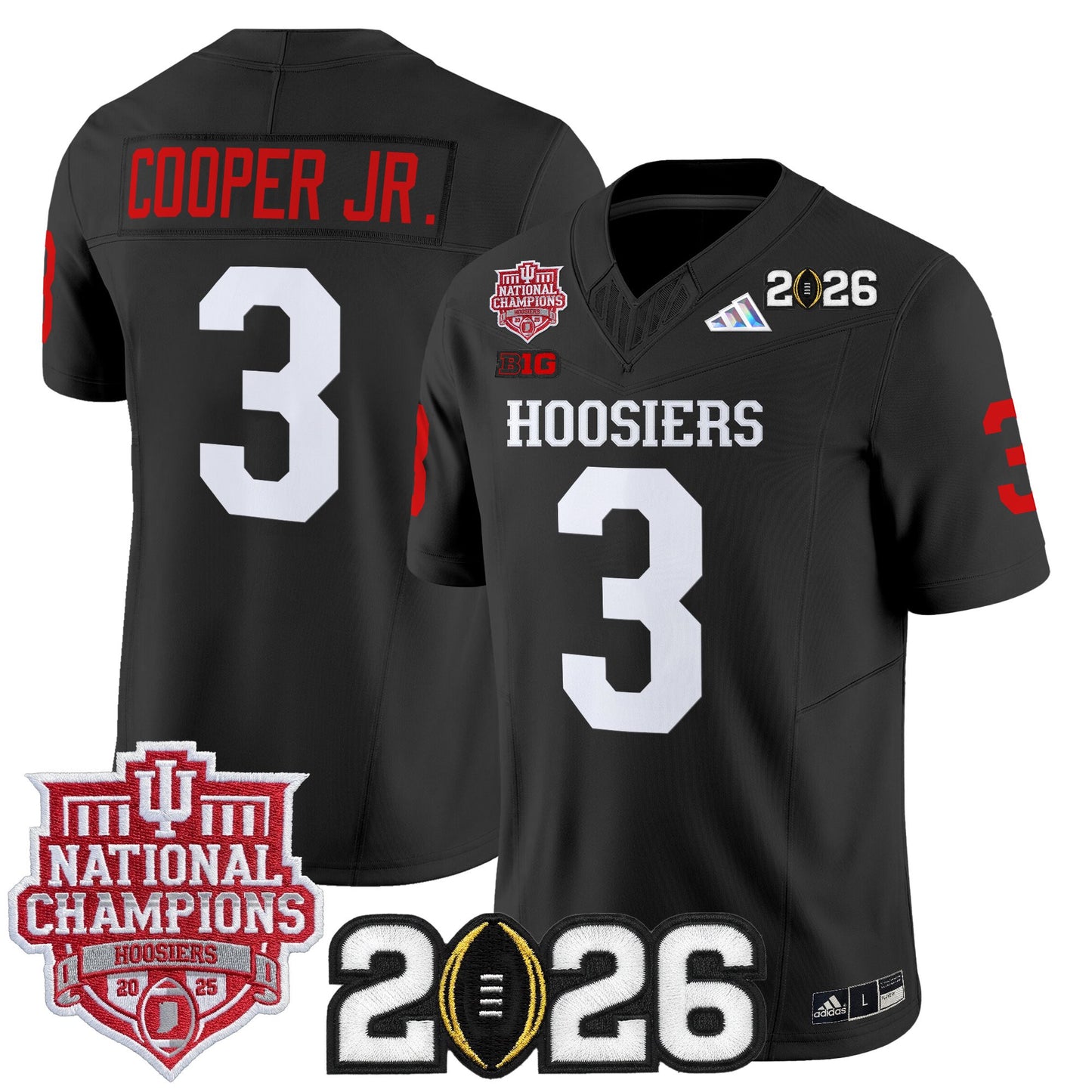  Indiana Hoosiers 2025 National Champions & 2026 CFP Final Patch Vapor Limited Jersey - Stitched