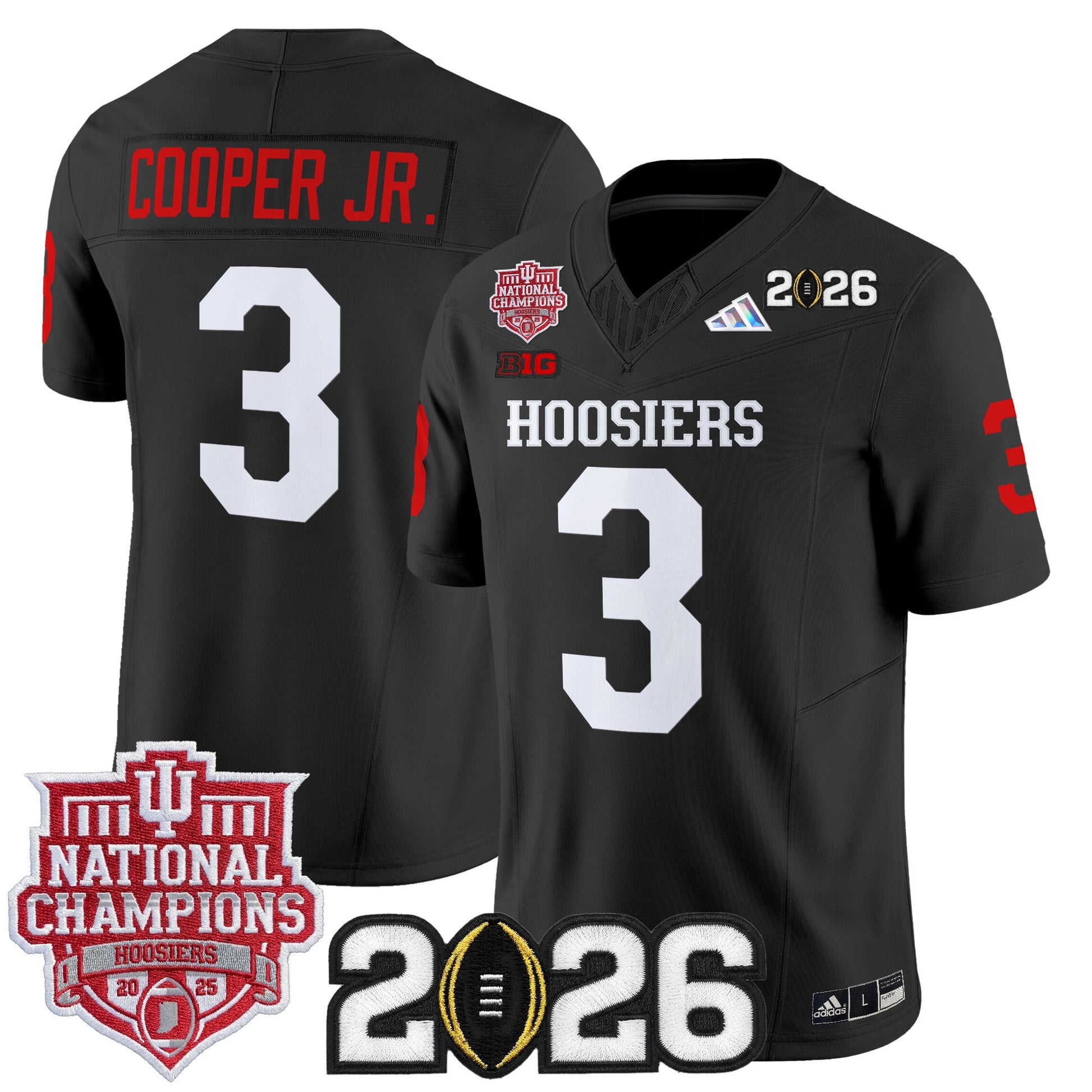  Indiana Hoosiers 2025 National Champions & 2026 CFP Final Patch Vapor Limited Jersey - Stitched