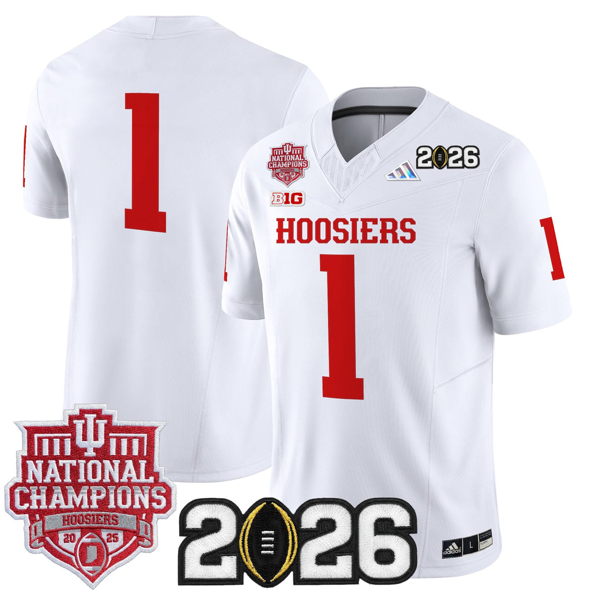  Indiana Hoosiers 2025 National Champions & 2026 CFP Final Patch Vapor Limited Jersey - Stitched