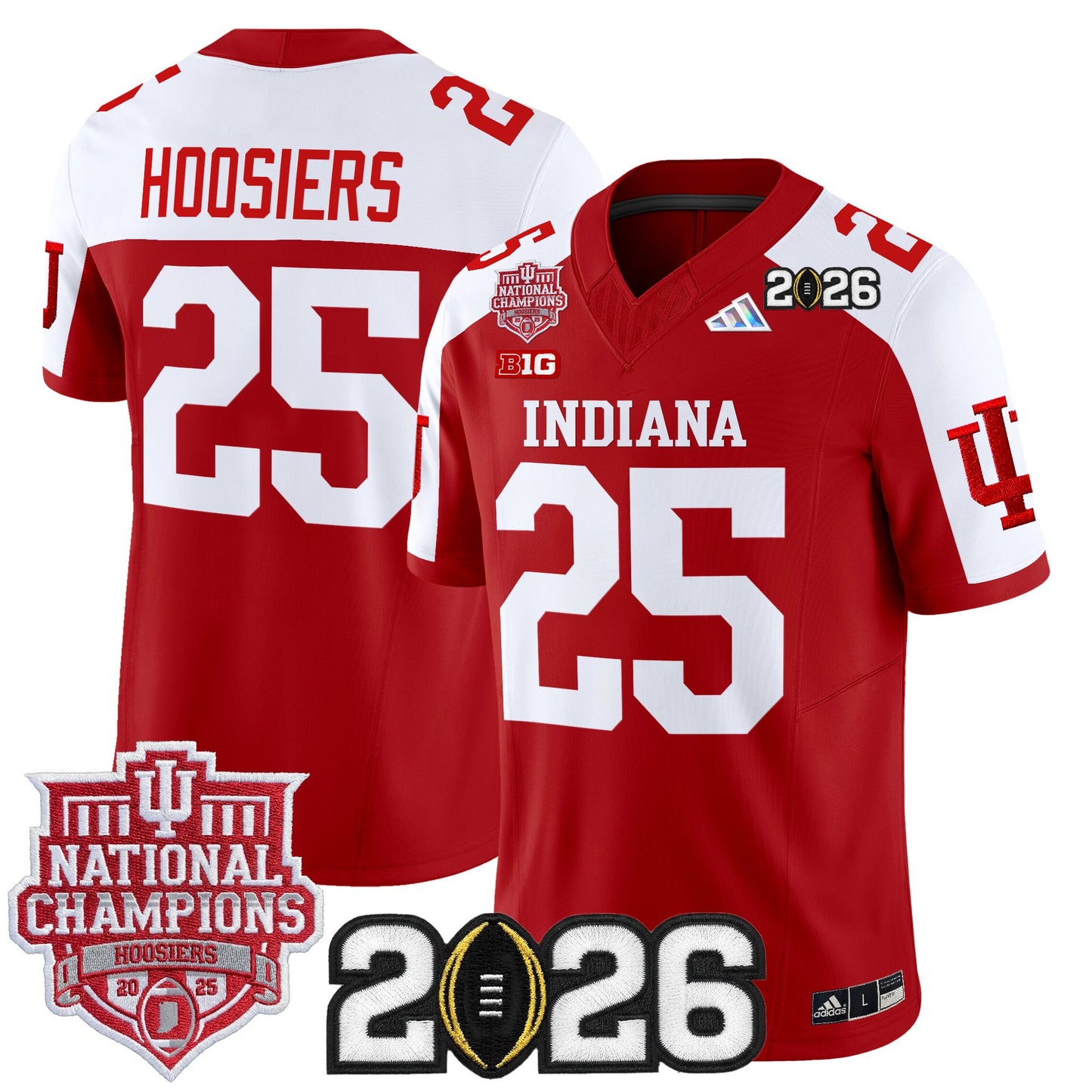  Indiana Hoosiers 2025 National Champions & 2026 CFP Final Patch Vapor Limited Jersey - Stitched
