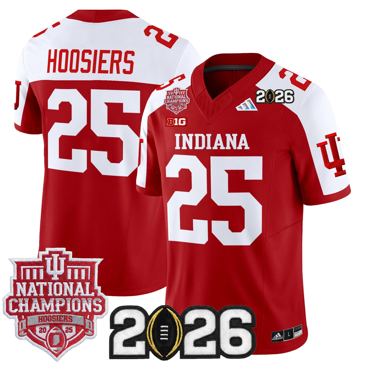  Indiana Hoosiers 2025 National Champions & 2026 CFP Final Patch Vapor Limited Jersey - Stitched