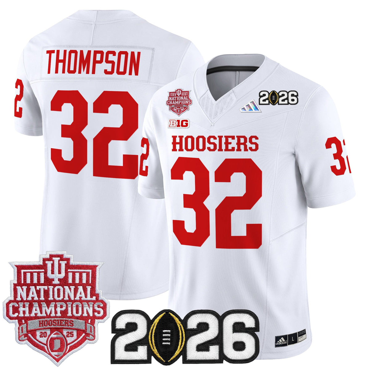  Indiana Hoosiers 2025 National Champions & 2026 CFP Final Patch Vapor Limited Jersey - Stitched